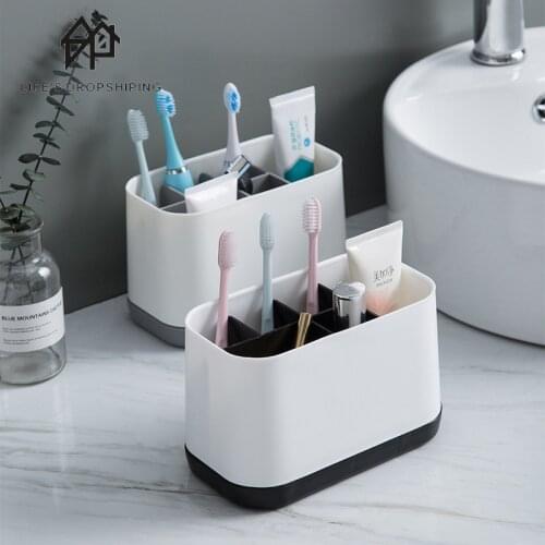 Bathroom Toothbrush Draining Rack Multifunction Toothpaste Holder Toilet Bathroom Kitchen Soap razor Cleaning Brush Storage Rack