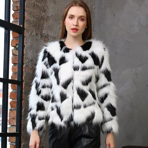 Zoki Fashion Warm Faux Fur Coat Women Autumn Female Elegant Outwear Plus Size Ladies Overwear Long Sleeves Furry Winter New2021