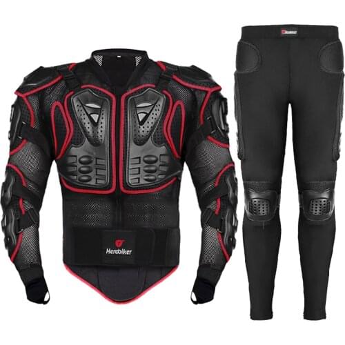 Full Body Motorcycle Jacket+Pants Moto Motocross Racing Suit Motorcycle Body Armor Moto Guard Protective Equiment S-5XL