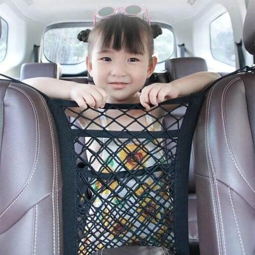 Strong Elastic Car Mesh Net Bag Between Car Organizer Seat Back Storage Bag Luggage Holder Pocket for Car Styling
