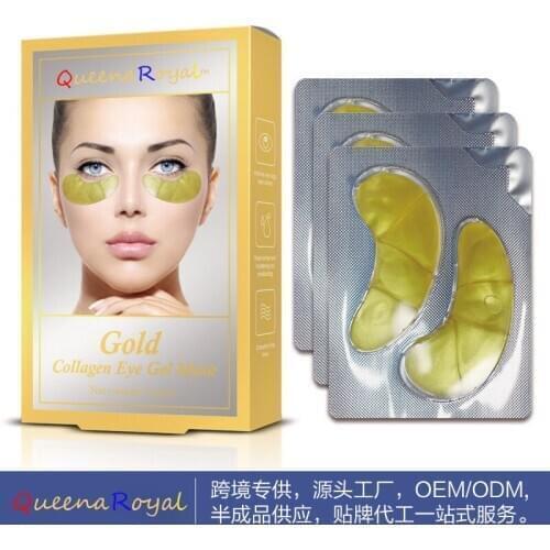 QueenaRoyal Gold Collagen Eye Mask Fade Under-Eye Puffiness Wrinkle Hydrating Lifting Firming Soothing OEM/ODM