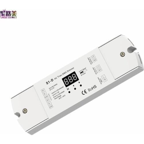 S1-D AC100-240V 288W 2 Channel Triac DMX led Dimmer, Dual channel output Silicon DMX 512 led controller with display
