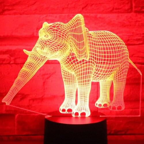 3D LED Night Lights Elephant with 7 Colors Light for Home Decoration Lamp Amazing Visualization Optical Illusion Awesome