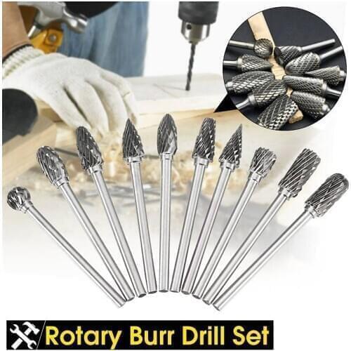 WAVEWAY 1/8 Tungsten Carbide 3x6mm Drill Bits Rotary Burrs Metal Diamond Grinding Woodworking Milling Cutters For Drill Bits