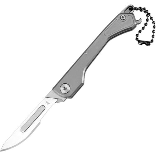 Carving Utility Knife Titanium Alloy Folding Scalpel Portable Key Folding Knife Replacement Blade Express Unpacking Knife