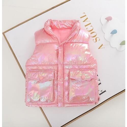 3-9 Years Kids Waistcoat Boys Sleeveless Jacket Newest 2020 Autumn Winter Children Vest Dazzling Thick Warm Cotton Vest For Girl