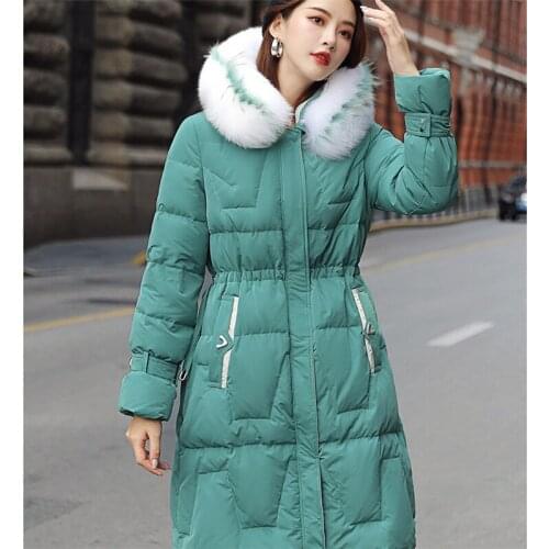 Hooded Winter Down Coat Warm Jacket Long Slim Women Parkas female jacket