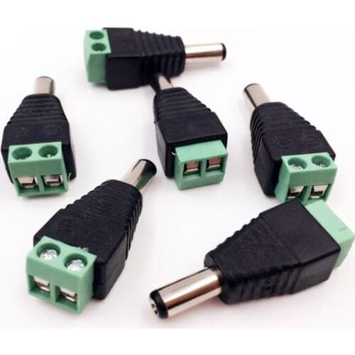 100pcs CCTV Camera Male DC Power Plug Adapter 5.5mm x 2.1mm Connector easy
