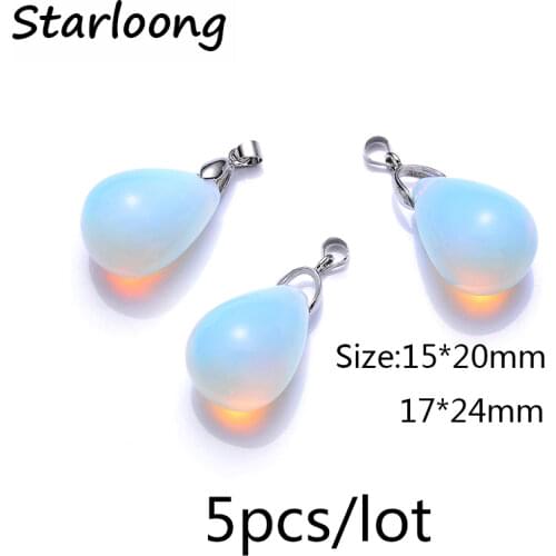 5pcs/lot new fashion 3D water drop pendant white opal glass lampwork charm pendant for necklace DIY jewelry making
