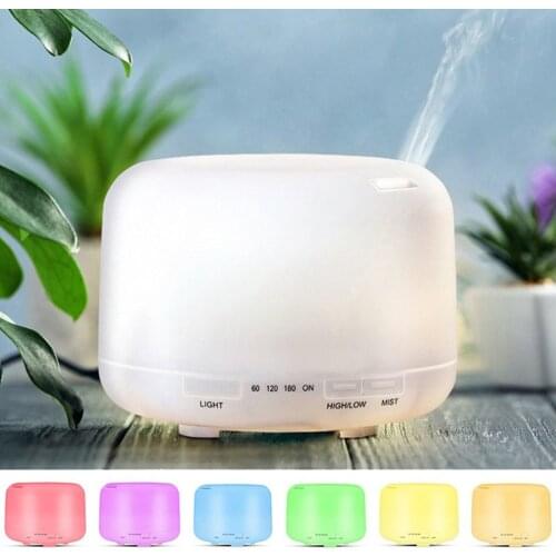 Aroma Diffuser 500 Ml Electric Ultrasonic Essential Oils Diffuser Air Atomizing Humidifier With Remote Control Pure White