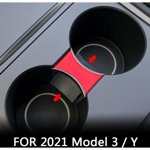 For Tesla Model 3 Model Y Car Water Cup Slot Slip Limit Clip ABS Cup Holder Clip limiter Accessories for Model three 2021