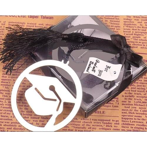 Free DHL/DHL 500 pcs/lot Dr. Cap Metal Bookmark with Tassel Graduation Gift Bookmark Shower Wedding Party Favors and Gifts