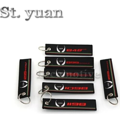 Suitable for Ducati 848 evo Panigale motorcycle embroidery series keychain 899/959/1199/1299 1098 1198 key ring