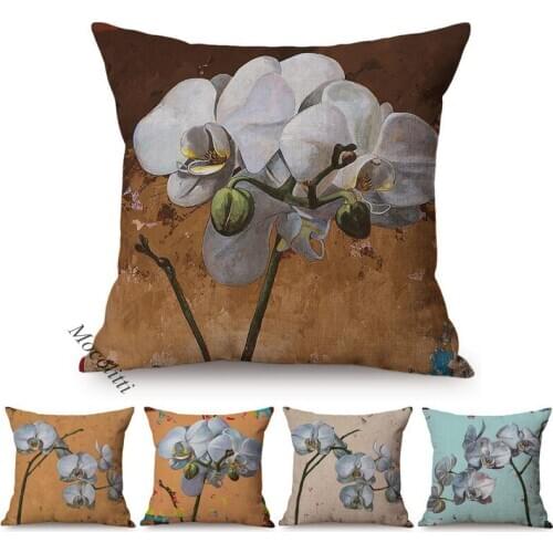 Flowers Style Cushions Cover 3D Oil Painting Bouquet Graffiti Art Decorative Living Room Sofa Chair Pillow Case Linen Kussenhoes