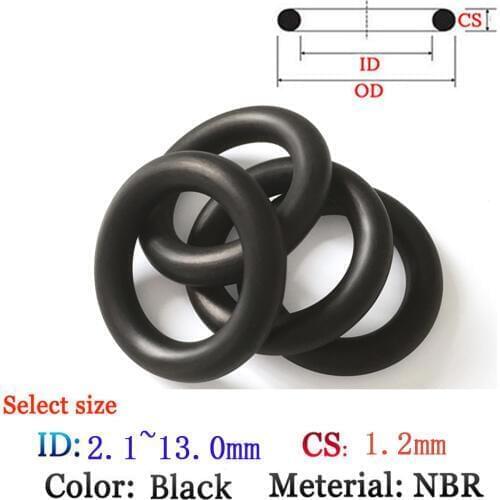 CS1.2mm ID2.1-14.0mm NBR Fluoro Rubber O-Ring Washer Seal Plastic gasket Silicone ring film oil and water seal gasket sealing