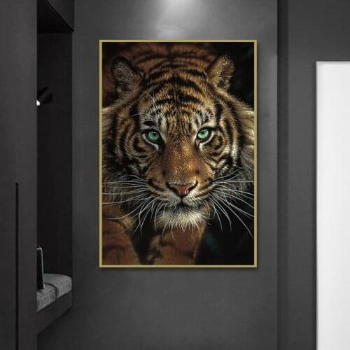 Wild Tiger Animals Canvas Painting on The Wall Poster Lions And Tigers Print Wall Art Decorative Pictures for Living Room Cuadro