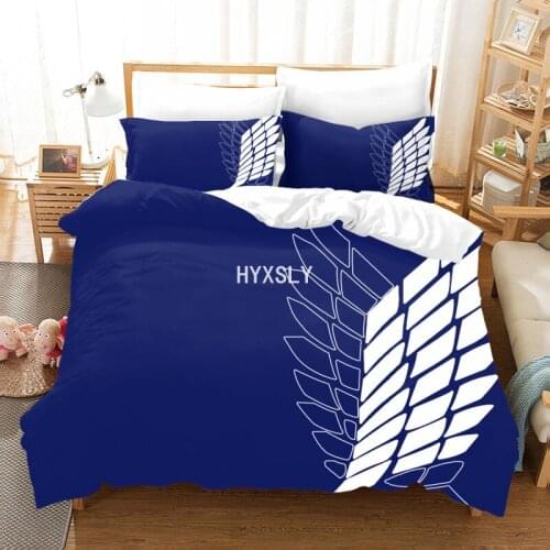 3D Print Comforter Bedding Set For Adults Kids Japan Attack On Titan Cartoon Duvet Cover King Full Size Quilt Polyester Bed Sets