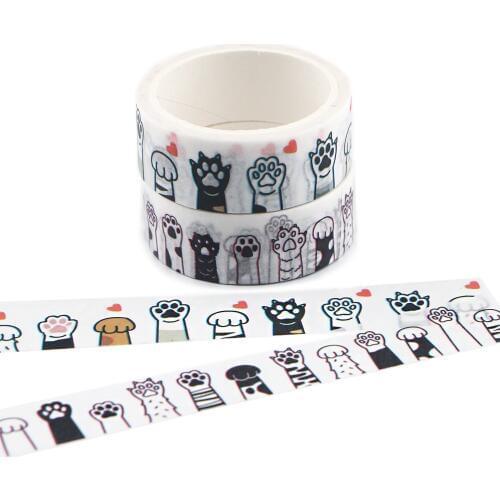 Ransitute R835 Cat Footprints Dog Footprints Cute Cartoon Washi Tape DIY Scrapbooking Label Masking Tape Gift
