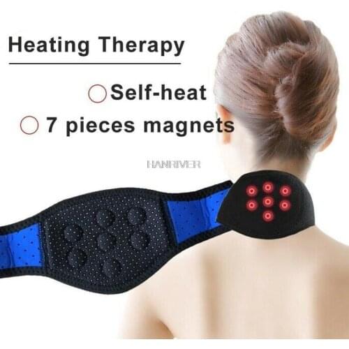 Hot Sale Neck Brace Magnetic Therapy Tourmaline Neoprene Neck Support Self Heating Neck Magnet Protect Band For Neck Pain