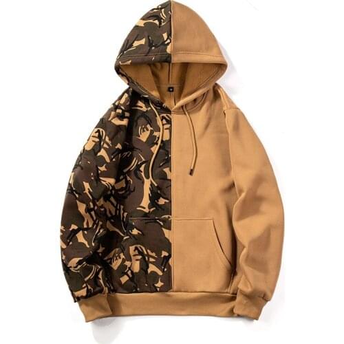 Camouflage Patchwork Men Hoodies Sweatshirts New Fashion Hooded Pullover Oversized Streetwear Harajuku Mens Clothing Hoodie