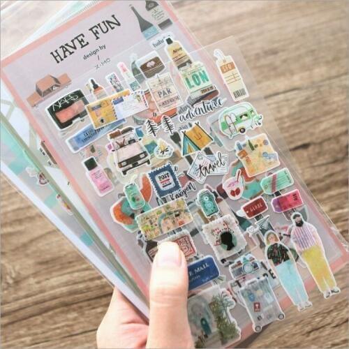 My trip/Oxygen kitchen/Tourist map/fun vacation/Amusement/Makeup forever Art life sticker Decoration Planner scrapbook stickers