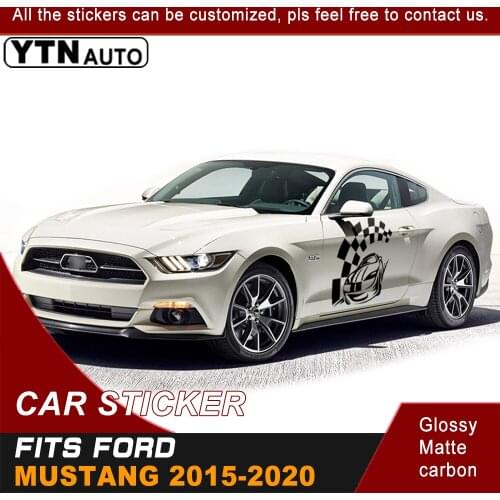 Car Decals For Ford Mustang 2015 2016 2017 2018 2019 2020 Matte Black Racing Stripe Sticker Decals For Ford Mustang Accessories