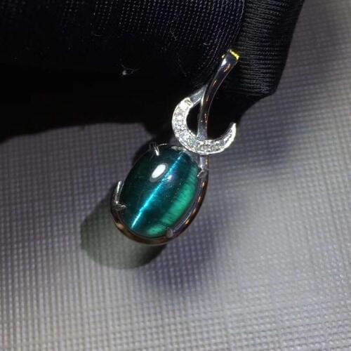 Fine Jewelry Real 18 K White Gold 100% Natural Blue Tourmaline 5.3ct Female Diamonds Gemstone Diamond Womens Pendants Necklaces
