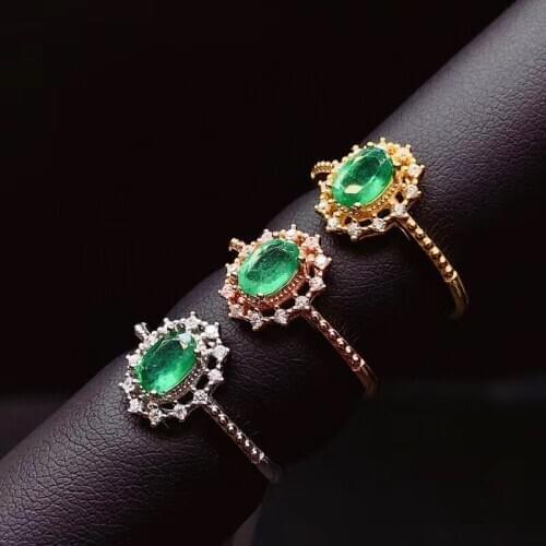 New Arrival Natural Real Emerald ring 925 sterling silver Fine jewelry For men or women