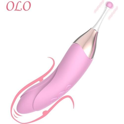 OLO G-Spot Dildo Vibrator Clitoris Nipple Stimulation Sex Toy For Women Dual Head Powerful High Frequency Vagina Massage