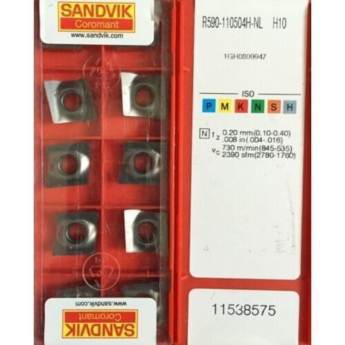ORIGINAL 10PCS CARBIDE INSERT R590-110504H-NL H10