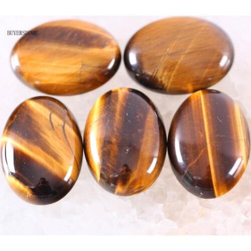18x25MM Oval Natural Stone Bead Gold Tigers Eye CAB Cabochon For Jewelry Making DIY Bracelet Necklace 5Pcs K575