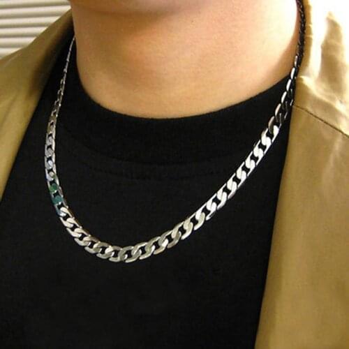 Men Fashion Twist Oblate Wide Chain Necklace Gift Jewelry Accessories for Daily Life Club Chain Necklace Men Necklace for Men