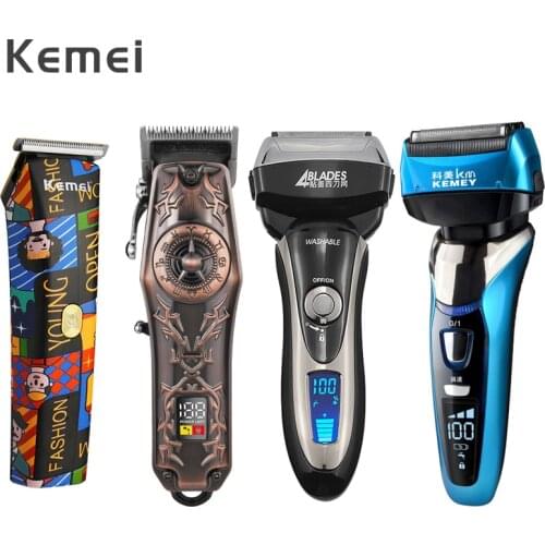 Kemei Professional Hair Clipper Beard And Stubble Electric Razor Rechargeable Mens Trimmer Shaving Machine Hair Style Tool 40D