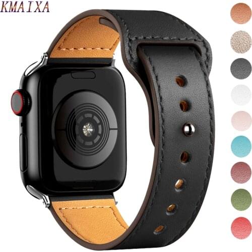 Leather strap For Apple watch band 40mm 44mm 42mm 38mm 40 44 mm watch Accessories correa bracelet iWatch serie 3 4 5 6 se strap