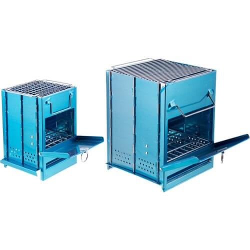 Foldable Wood Burning Stove Charcoal BBQ Grill Roast Burner Cooker Camping