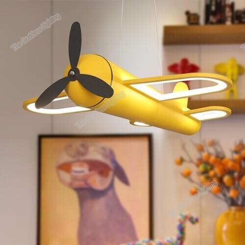 Modern Airplane LED Pendant Light Decor For Kids Baby Room Home Children Bedroom Hanging Ceiling Indoor Chandeliers Lamp Fixture