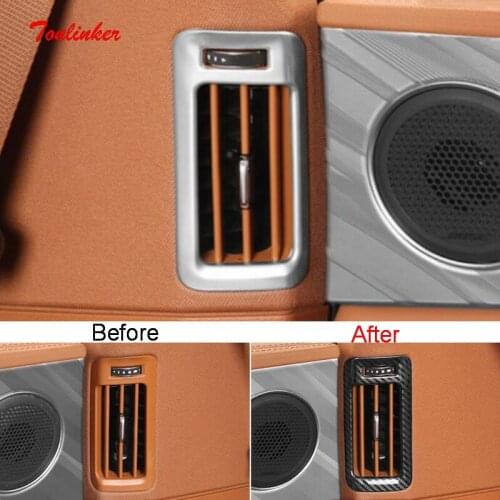 Tonlinker Interior Car B Pillar Outlet Cover Stickes For FAW HONGQI H9 2020-2021 Car Styling 2PCS Stainless steel Cover Stickers