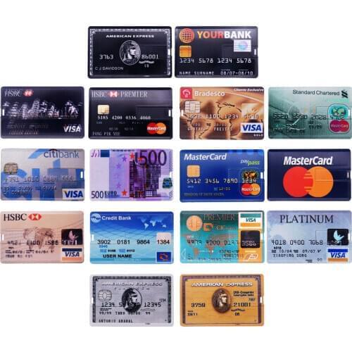 Real Capacity 128GB 64GB USB Flash Drive Usb 2.0 4GB 8GB 16GB 32GB Credit Card Pendrive Memory Stick U Disk Custom Logo for Gift