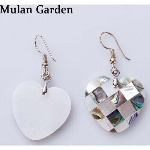 M&G Fashion Nature Shell Earrings for Women Elegant Statement Dangle Heart Earrings Wedding Shell Jewelry Accessories Girl Gifts