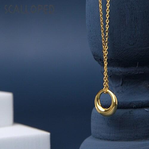 SCALLOPED Exquisite Simple Small Circle Chain Necklace For Women Brand Design Female Wedding Party Choker Jewelry