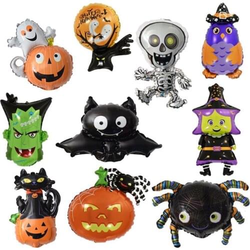 10pcs Halloween Balloons Spider Skull Globos Halloween Decoration Air Balloons Pumpkin Ballon Inflatable Toy Party Supplies