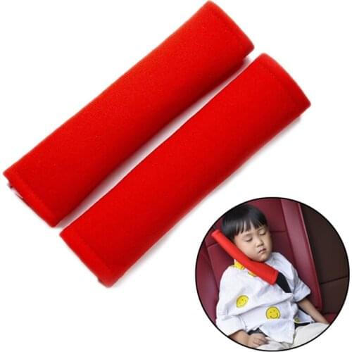 2Pcs Red Car Seat Belt Cover Child Shoulder Safety Pads Protection Support Comfortable Cushion For Kids Toddler