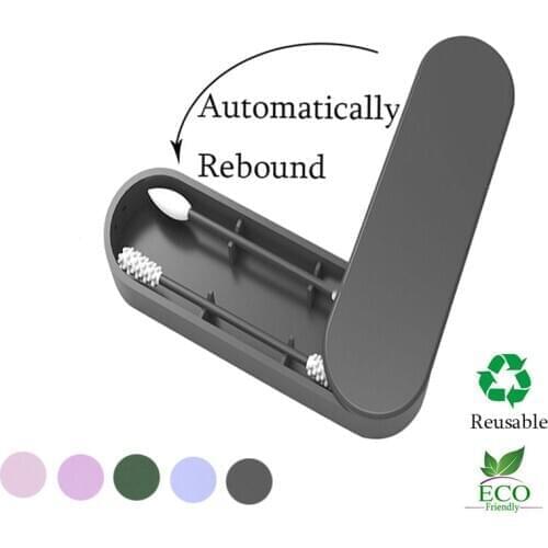 2Pcs Reusable Cotton Swab Ear Cleansing Cosmetic Silicone Buds Swabs Sticks For Cleaning Makeup Touch-Ups Double-headed