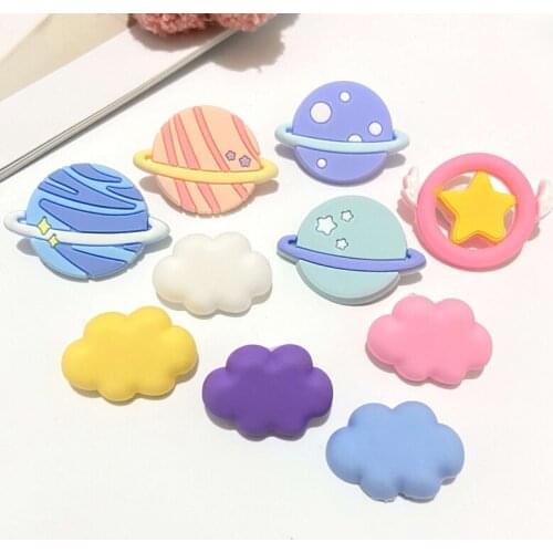 20Pcs Cute Colorful Star Clouds Soft PVC Cartoon Set Planar Scrapbooking Home Decoration Shoes Pendulum Stand Decor Supplies