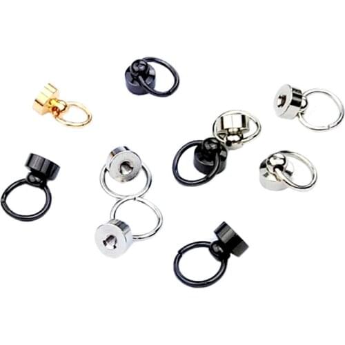 20PCS Back Leather Bag Belt Shoes Screw Nail Rivet Buckle DIY Solid Brass Round Head Stud With Ring Screwback Screw