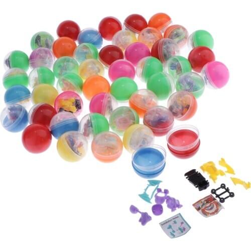 50 Filled Easter Eggs Colorful Prefilled Egg Balls with Popular Mixed Toys
