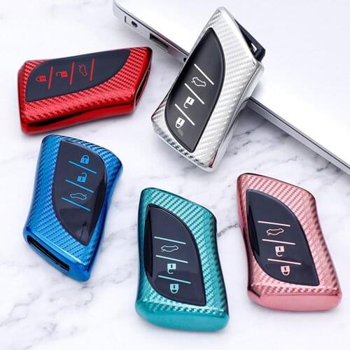 TPU Carbon Fiber Car Smart Key Case Cover Shell Fob For Lexus RX350 ES300 GX LX NX GS RX IS ES RC 200 250 300 350 NX200 NX300