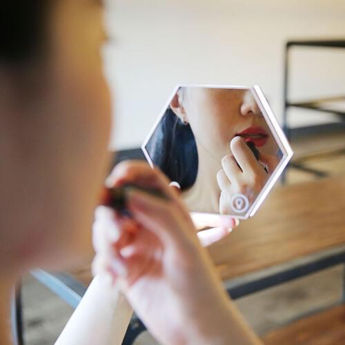 Image digital multi-function electronic alarm clock alarm lamp LED the small night lamp that shield an eye makeup mirror