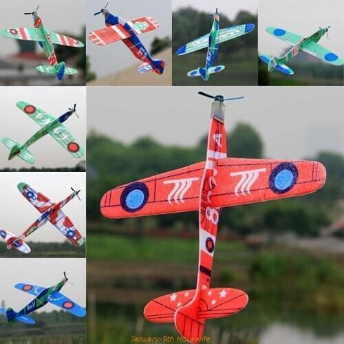 DIY Hand Throw Flying Glider Planes Toys Foam Aeroplane Model Fillers Flying Glider Plane Toys Game Random