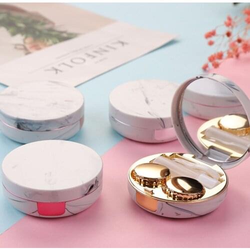 Contact Lens Cases with Mirror Unisex Travel Easy Carry Colored Container Glasses Lenses Box